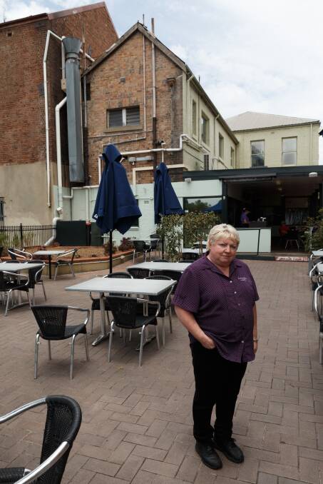 DISAPPOINTED: Lavenders Riverside Cafe owner Stephanie Purdon in the courtyard. Picture: Max Mason-Hubers