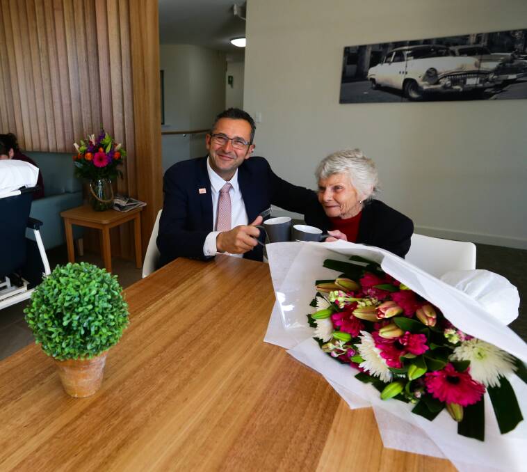 Generous: Whiddon Group CEO Chris Mamarelis and Paterson's Betty Sexton have a chat after the official unveiling of the renovations on Tuesday. Photo: Jonathan Carroll.