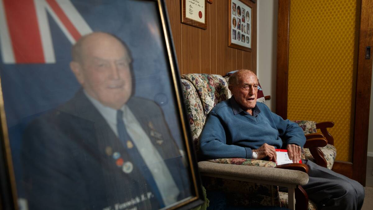 A day to remember: WWII-veteran John Fenwick, who turned 96 this year, will take a moment to remember the sacrifice of friends and family on Saturday. Picture: Max Mason-Hubers