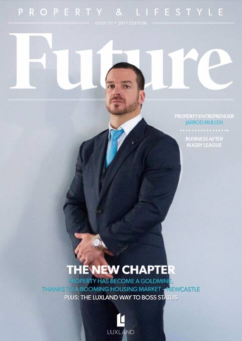NEW ROLE: Jarrod Mullen on the cover of the first edition of Luxland's Future magazine.