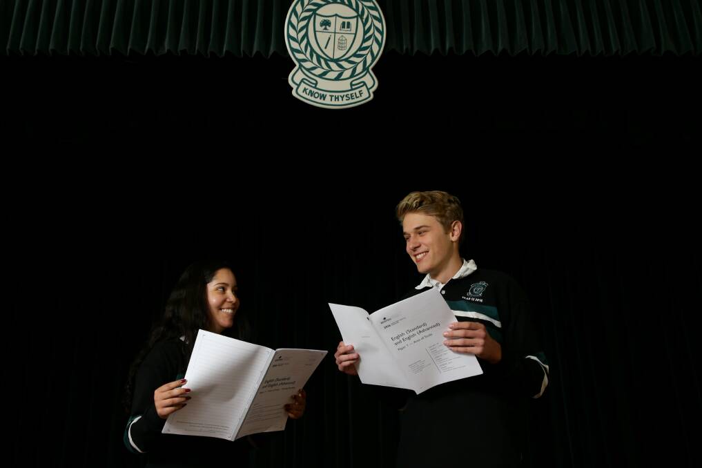 HSC success: Ashleigh Lewis and Harry Keating. Picture: Jonathan Carroll
