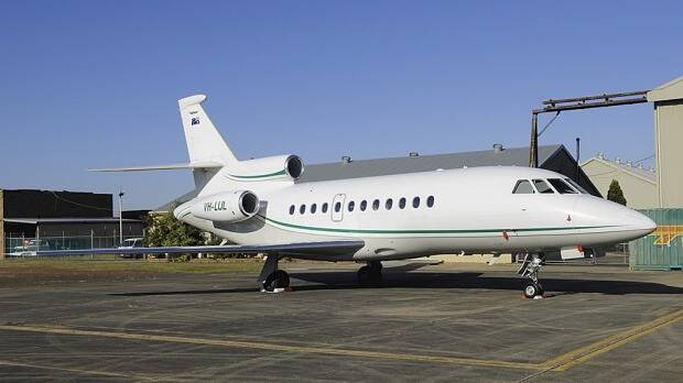 Nathan Tinkler's Dassault Falcon 900C was impounded in 2012. Photo: Grahame Hutchison