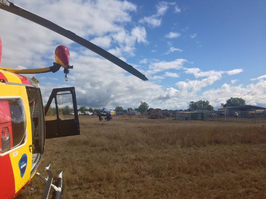 The helicopter on scene in Jerrys Plains. Photo: Westpac Rescue Helicopter Service. 