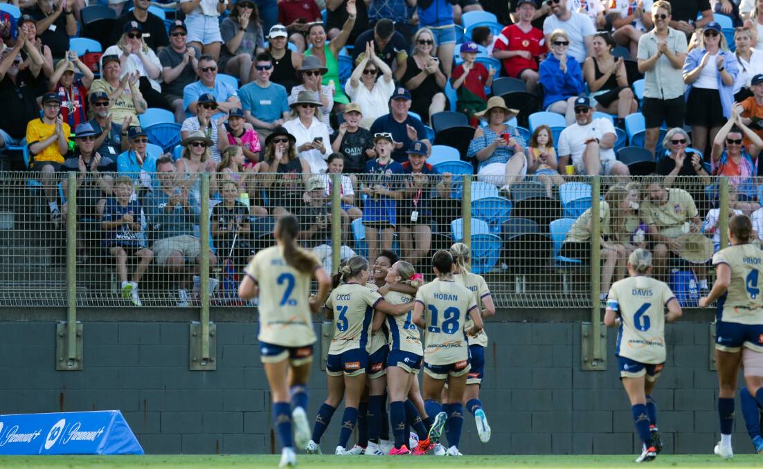 The Newcastle Jets have enjoyed good crowds at home this season, mostly at No.2 Sportsground, and will host a semi-final in Maitland on April 21. Picture by Jonathan Carroll