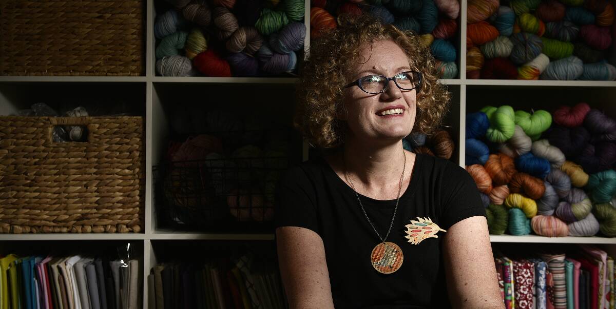 CLEMENTINE: Jo Campbell runs Clementine and Thread from her yarn-filled East Maitland home. She will be a stall holder at the Olive Tree Markets at MRAG this Saturday. Picture: PERRY DUFFIN