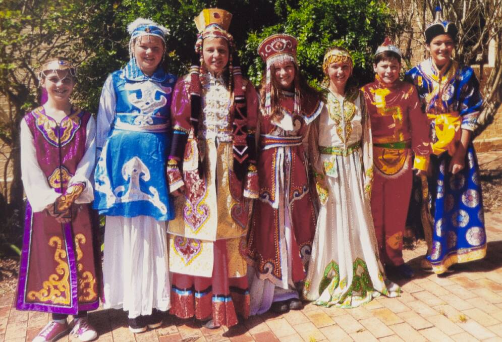 ASIAN STUDIES: Hinton Public year six students in traditional Mongolian garb after learning about the East-Asian nation. Picture: Supplied