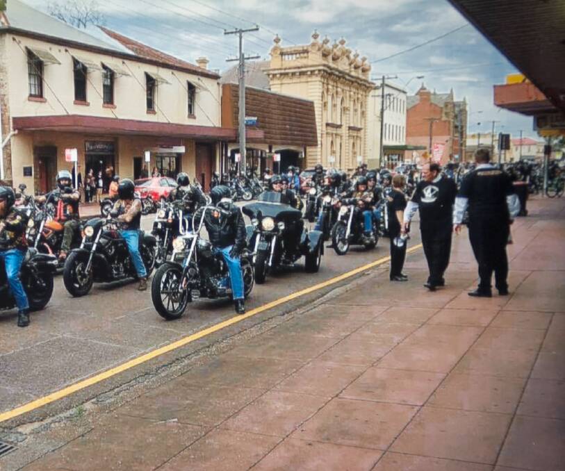RIDE ON: The Gladiators Motorcycle Club lead a convoy of riders down High Street to raise funds for Friends of Palliative Care. Picture: Supplied