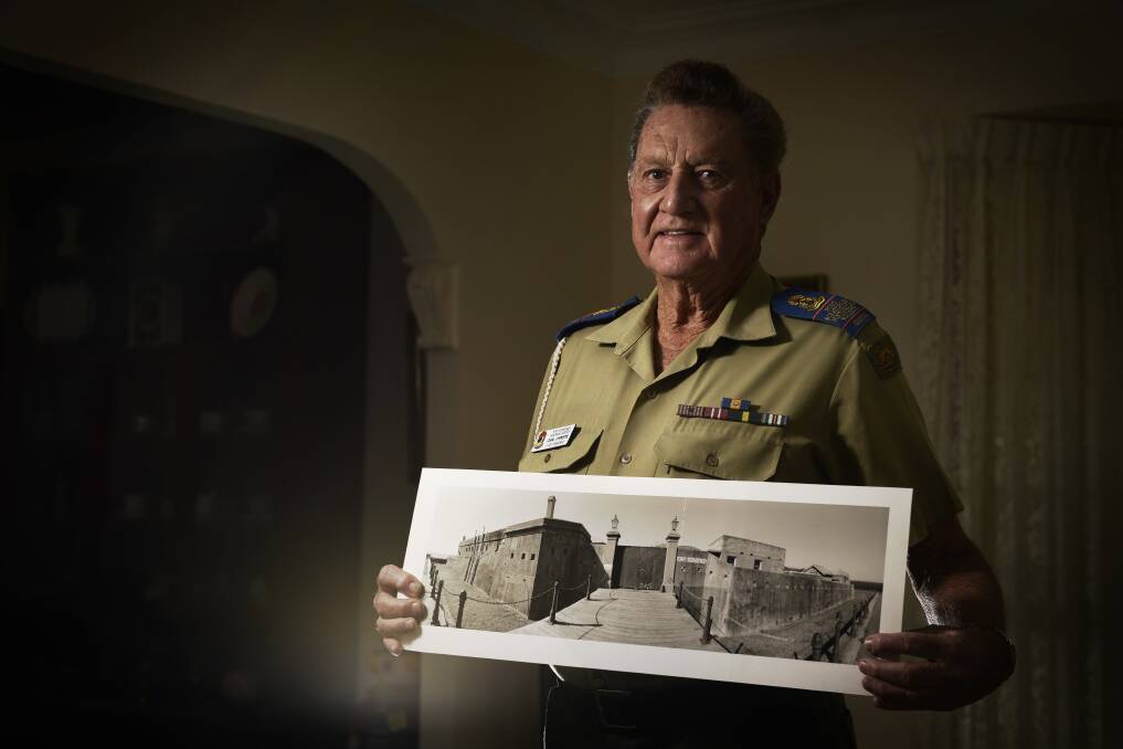 HONOURED: Retired Major Carl Christie, of Ashtonfield, has received an OAM for his service to the preservation of military history and his work at Fort Scratchley. Picture: PERRY DUFFIN