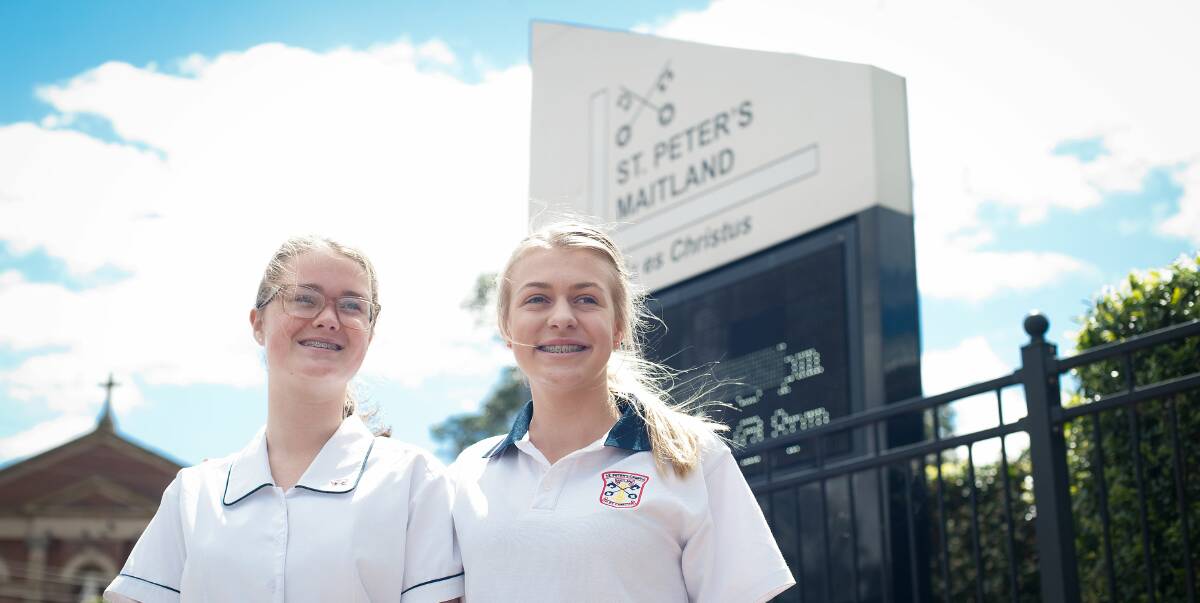 JUSTICE: St Peter's students Claudia Minter and Victoria Allen were members of the Social Justice Team that lead the charge for the school to discuss gender equality. Picture: Perry Duffin