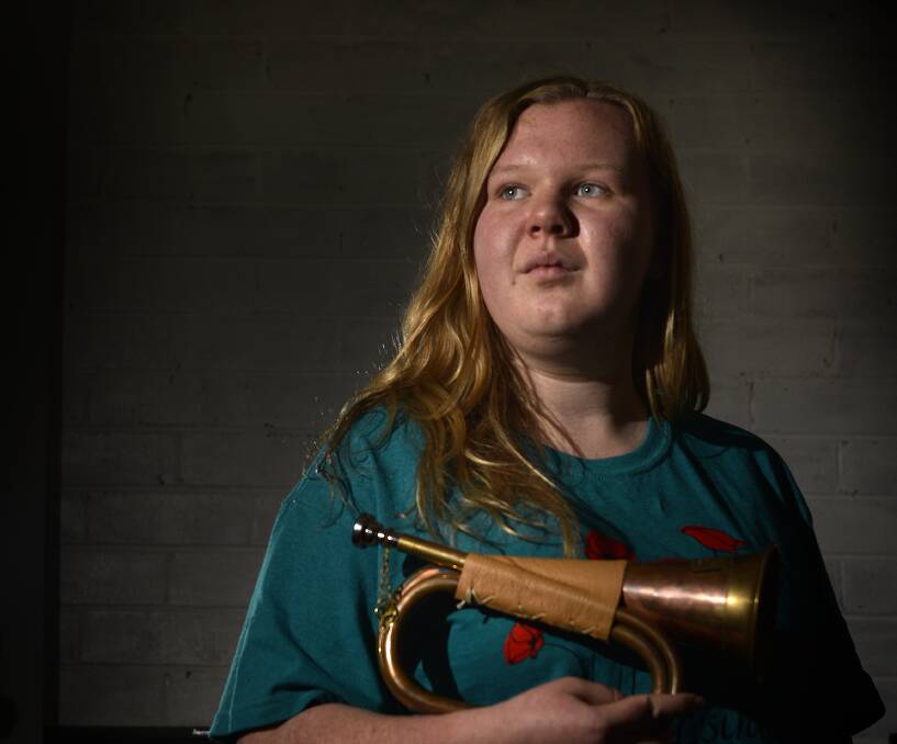SINGING WITH HEART: Singer and bugler Emily Tenorio will perform with the Hunter singers at the centenary of the battle of Fromelle. Picture: PERRY DUFFIN