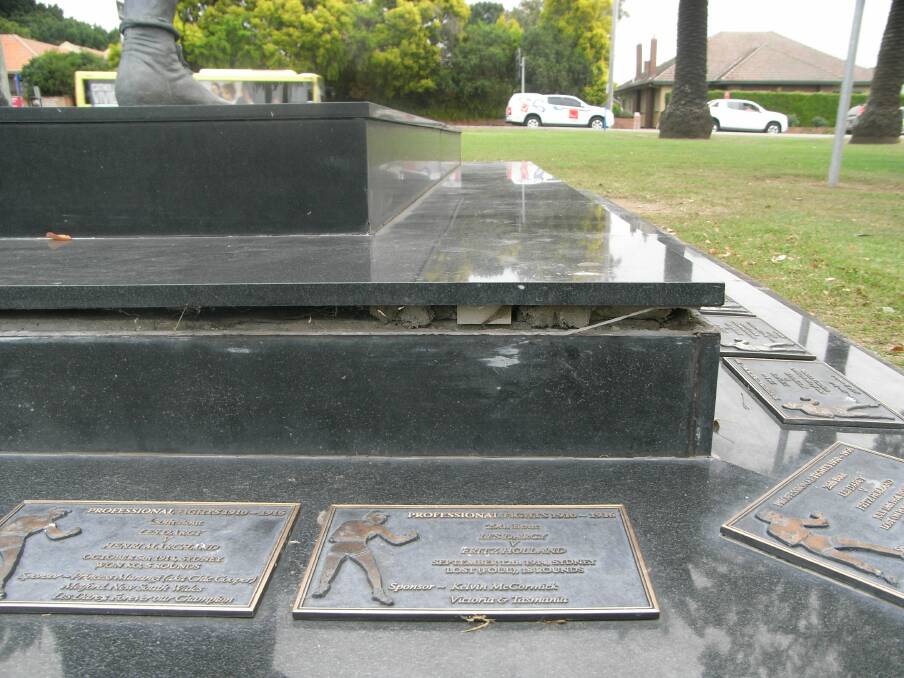 REPAIRS: Council removed the plaques after the base of the statue began to separate. Picture: MAITLAND CITY COUNCIL