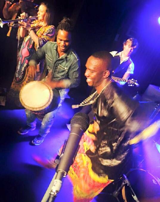 RIP IT UP: Bakoomba's African drum-driven rhythm section will get Folk In Broke moving. Picture: Supplied