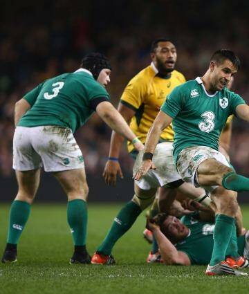 Best foot forward: Ireland's kicking game was superior to the Wallabies' Photo: Ian Walton