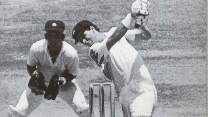 In his prime: Dean Jones steps out to lift Shivlal Yadav to the fence on the second day of the Tied Test against India in 1986. Photo: Jeffrey Smith