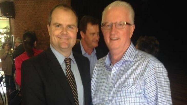 LNP Fairfax candidate Ted O'Brien with party president Bruce McIver after his successful preselection bid. Photo: Supplied