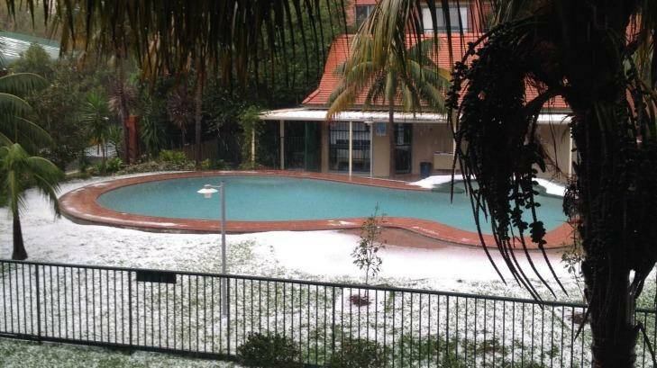 A pool in Alexandria looking more like it belongs at a ski resort. Photo: Megan Levy