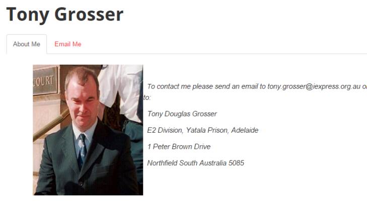 The top of Tony Grosser's profile page. Photo: iexpress