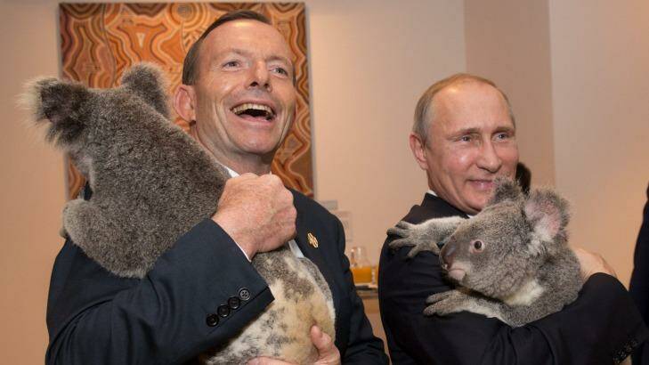 Costly cuddle: Questions have been raised about the costs of the Brisbane G20 meeting. Photo: Andrew Taylor