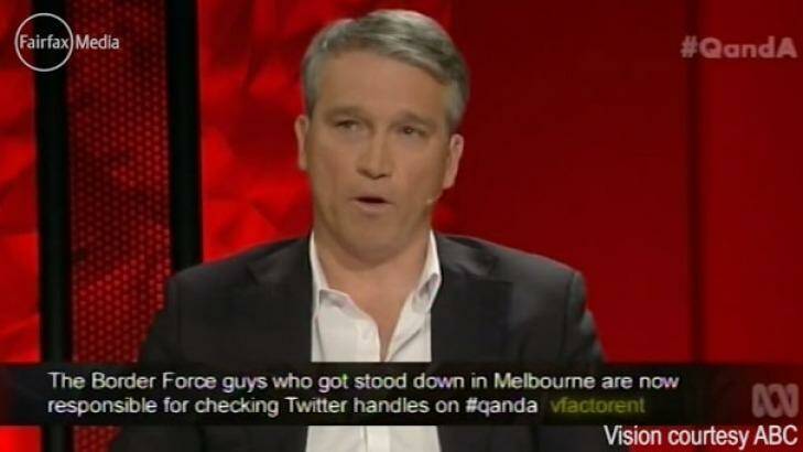 Tom Switzer made the point that that border protection policies have 'broad bipartisan support' on Monday night's Q&A. Photo:  ABC