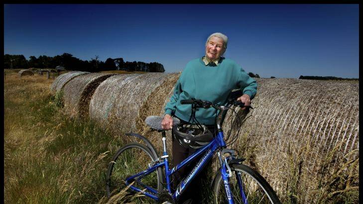Octogenarian Shirley Boyle will be the oldest rider in the  Great Victorian Bike Ride this weekend. Photo: Simon O'Dwyer