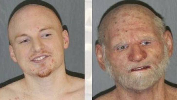31-year-old Shaun "Shizz" Miller (left) and in the mask he was arrested in (right). Photo: Twitter/ATF