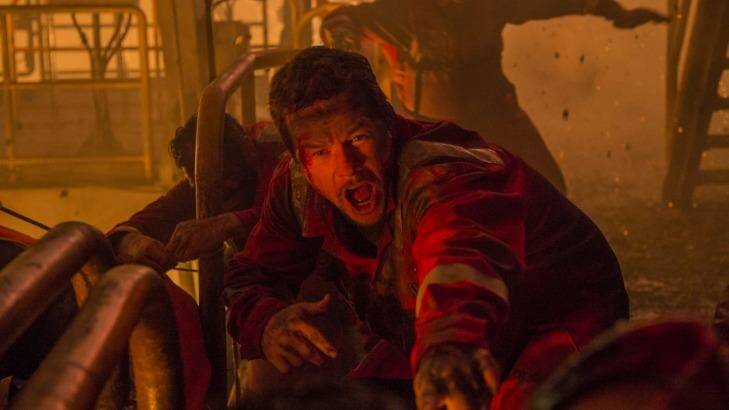 Mark Wahlberg (centre) during the filming of real-life oil rig disaster movie <i>Deepwater Horizon</i>. Photo: Lionsgate