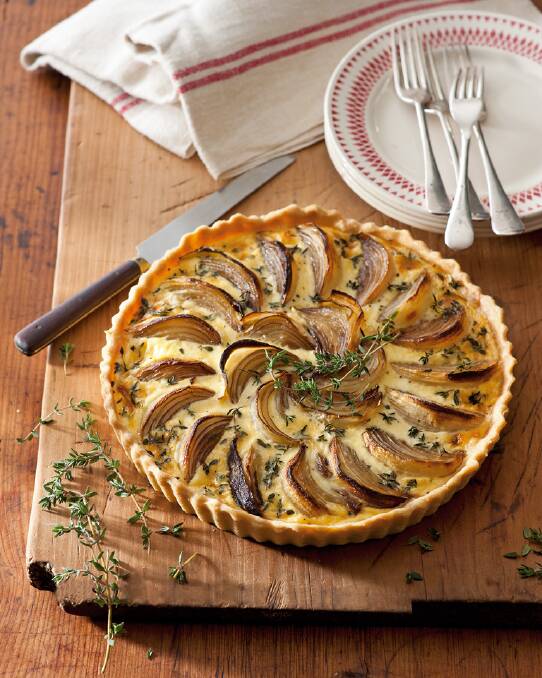 Onion and thyme tart is a French classic <a href="http://www.goodfood.com.au/good-food/cook/recipe/roast-onion-tart-20130725-2qlwi.html"><b>(RECIPE HERE).</b></a>