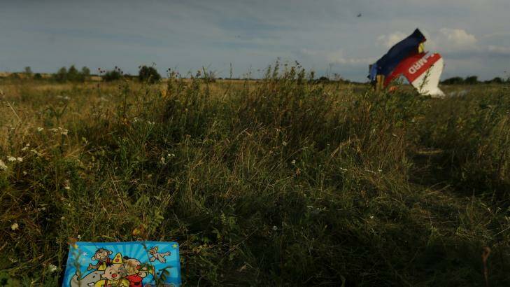 A children's book at the crash site of flight MH17 in the fields outside the village of Grabovka in the self-proclaimed Donetsk Republic, Ukraine.  Photo: Kate Geraghty