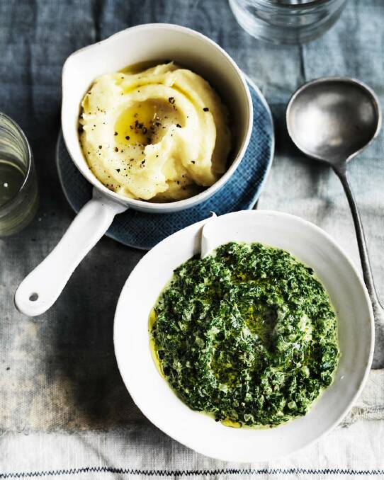 Neil Perry's creamed spinach <a href="http://www.goodfood.com.au/good-food/cook/recipe/creamed-spinach-20140929-3guth.html"><b>(RECIPE HERE).</b></a> Photo: William Meppem