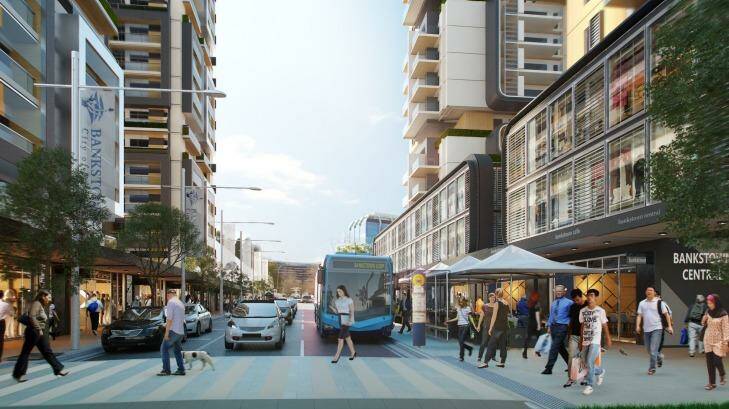 Artist's impression of Bankstown, post-development Photo: Department of Planning and Environment