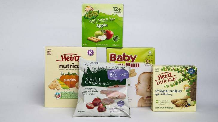 Consumer group CHOICE has found baby food from big name brands contain more sugar than you may expect from their product names. Photo: Louise Kennerley