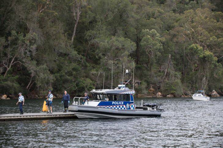 Police are using Apple Tree Boat Ramp, Ku-Ring-Gai Chase National Park as a base, after a Sea plane crashed at around 3:15 in Jerusalem Bay. They have recovered three bodies from a sea plane crash,  however all six people on board died, the police are still trying to recover the other bodies and the wreckage on 31 December 2017.  Photo: Jessica Hromas