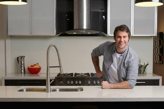 Television presenter James Rees in his home kitchen. Photo: Wayne Taylor