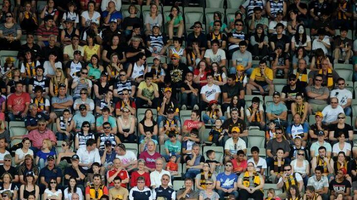The MCG stands were packed for the Geelong-Hawthorn Easter Monday game in 2010 Photo: Sebastian Costanzo