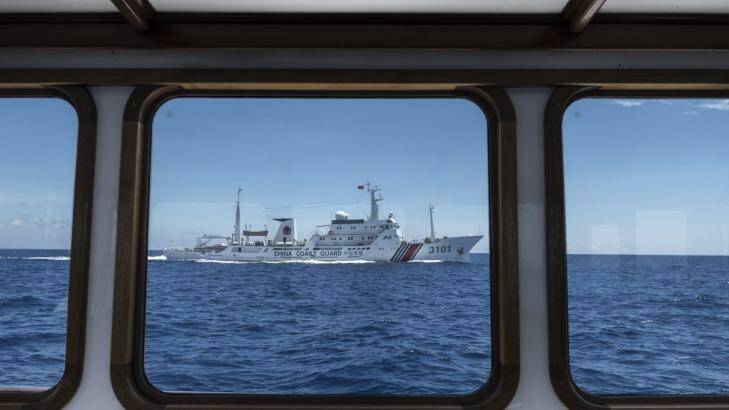 A Chinese Coast Guard ship in the South China Sea.  Photo: New York Times