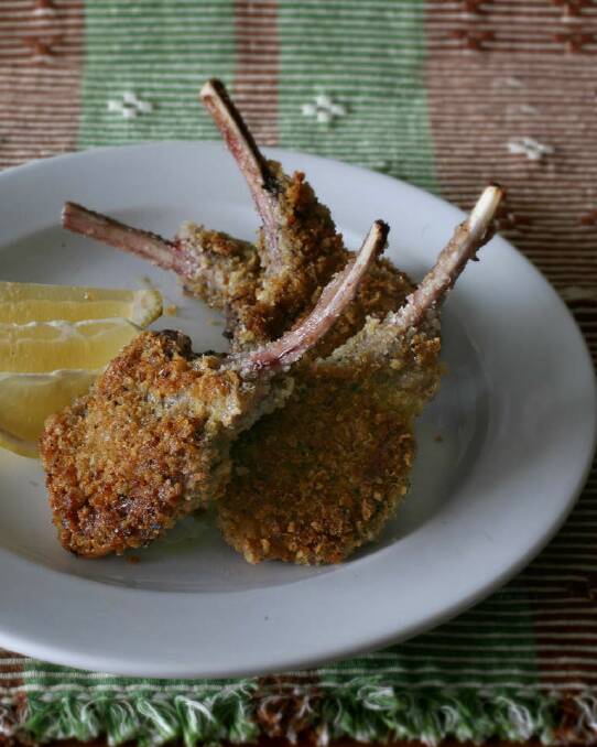 Steve Manfredi's pan-fried spring lamb cutlets with tarragon salsa <a href="http://www.goodfood.com.au/good-food/cook/recipe/panfried-lamb-cutlets-crumbed-with-pecorino-and-rosemary-20111019-29vzb.html"><b>(recipe here).</b></a> Photo: Quentin Jones