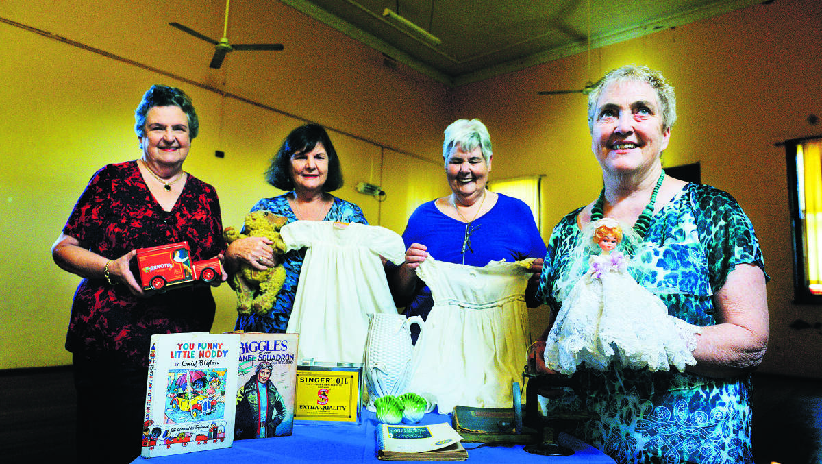 Morpeth CWA members Margaret Pritchard, Helen Caddy, Heather Whyburn and Bev Bradfield with some of their collection of items from yesteryear.