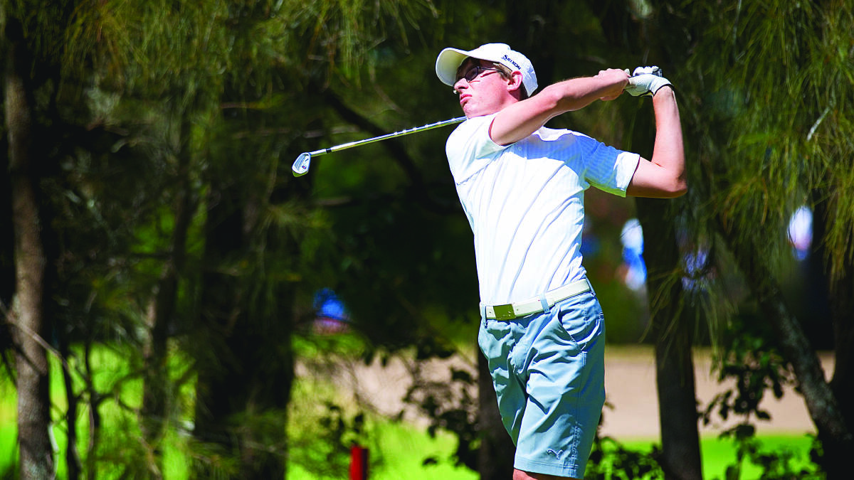 Maitland’s Hayden Gulliver is tied for 25th at nine-over after three rounds of the Jack Newton Junior International Classic. 