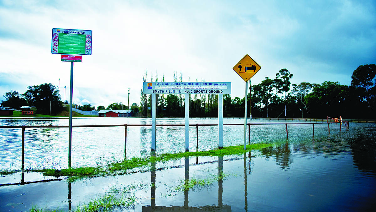 AWASH:  The Maitland Sportsground compound yesterday.	Picture by PERRY DUFFIN