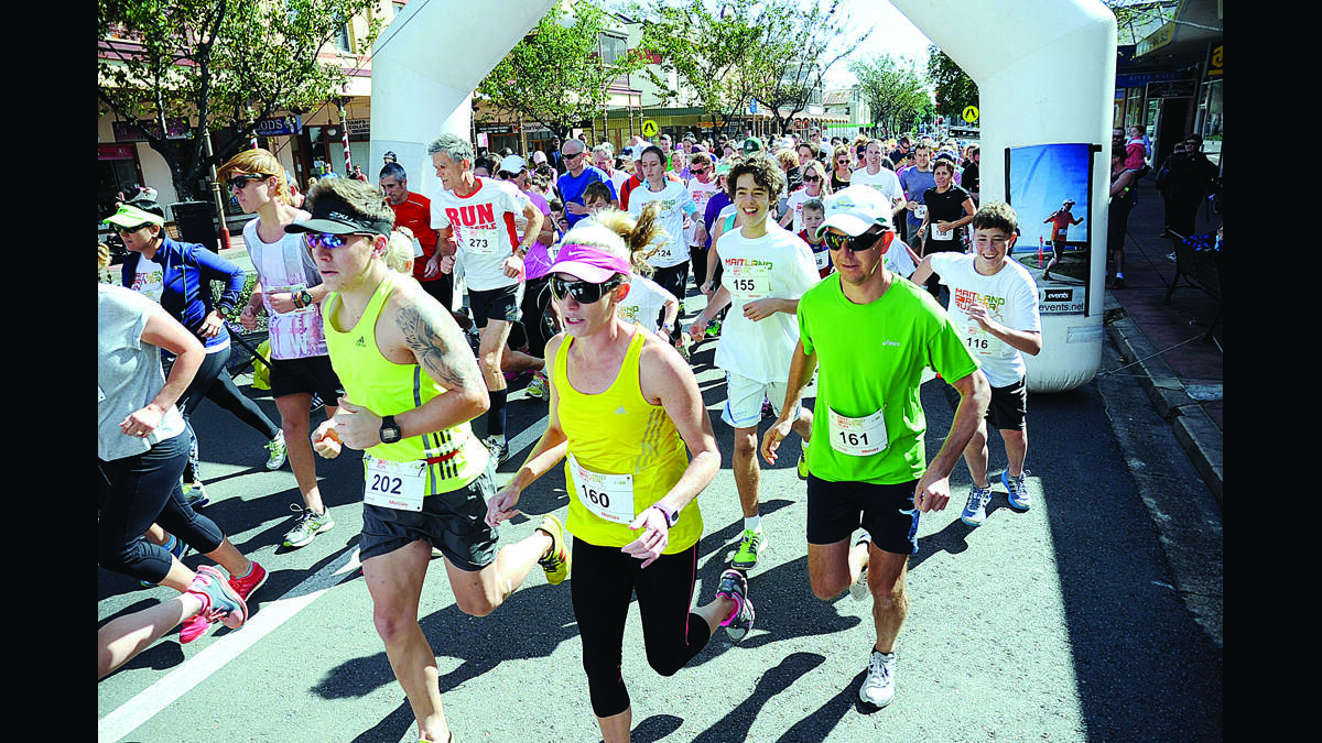 ON YOUR MARKS: Competitors in last year's Maitland River Run.