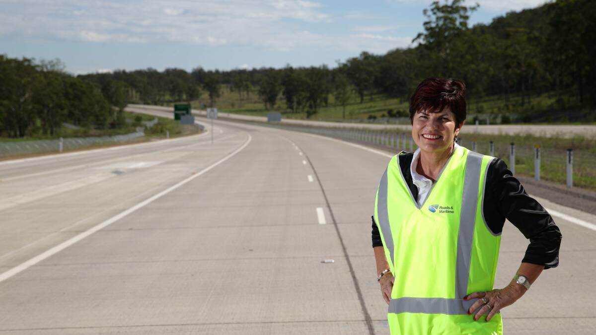 Robyn Parker, who will not contest the next election, pictured as the Hunter Expressway neared completion in March.   