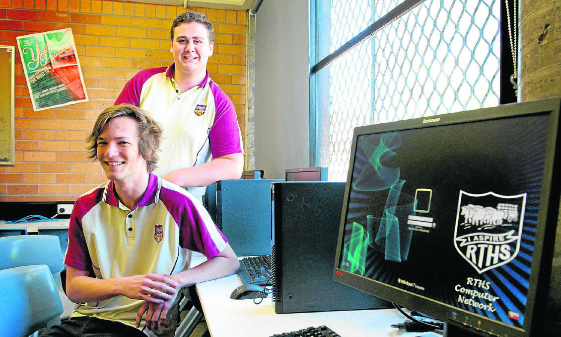 Ryan Jackson and Jack Melon are happy to have ­finished their Information Processes and Technology HSC exam.	