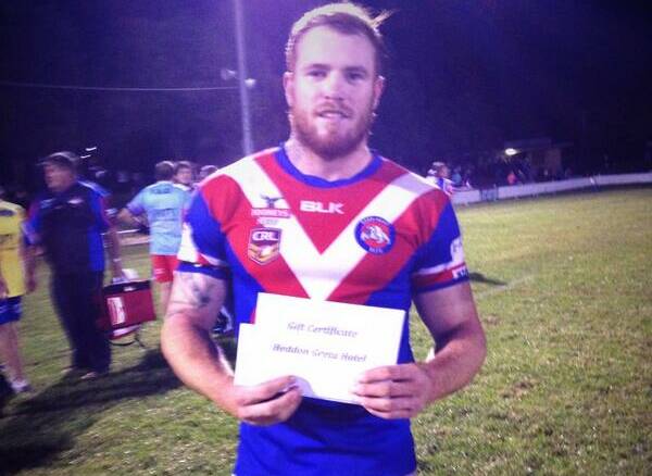 Mitch Cullen after receiving the man of the match award.