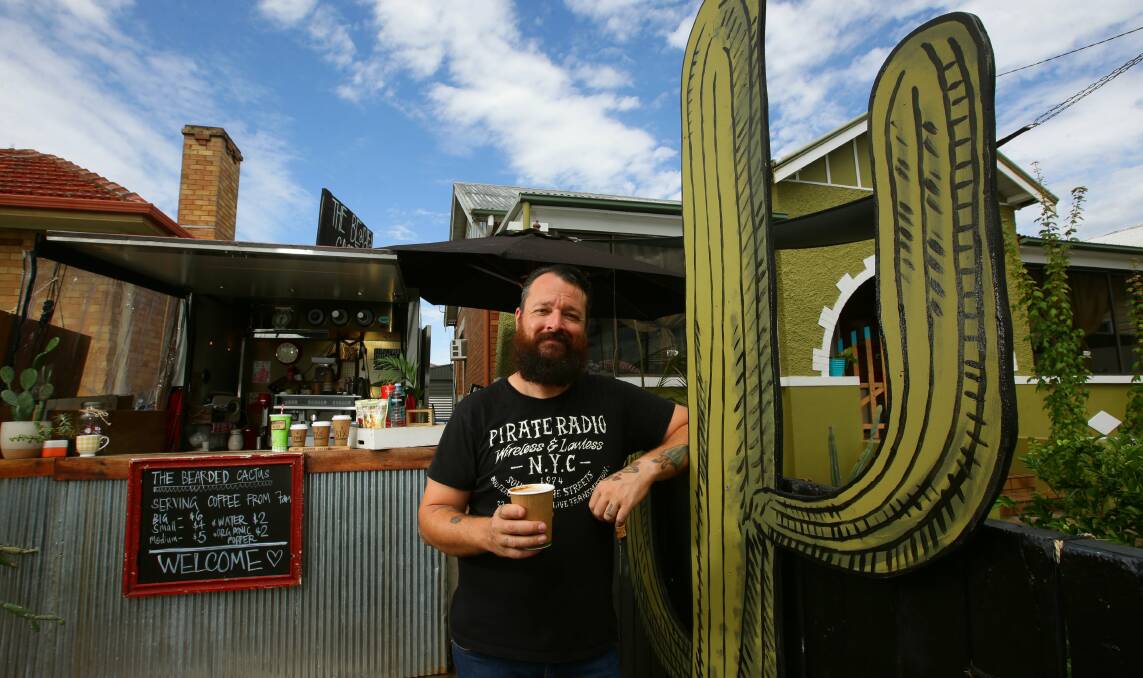 Peter Hodges and his The Bearded Cactus coffee van.