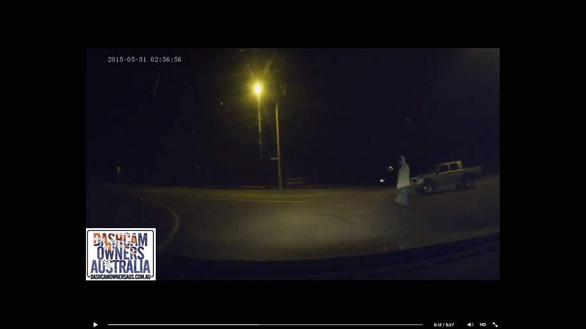 A still from the dash cam footage.