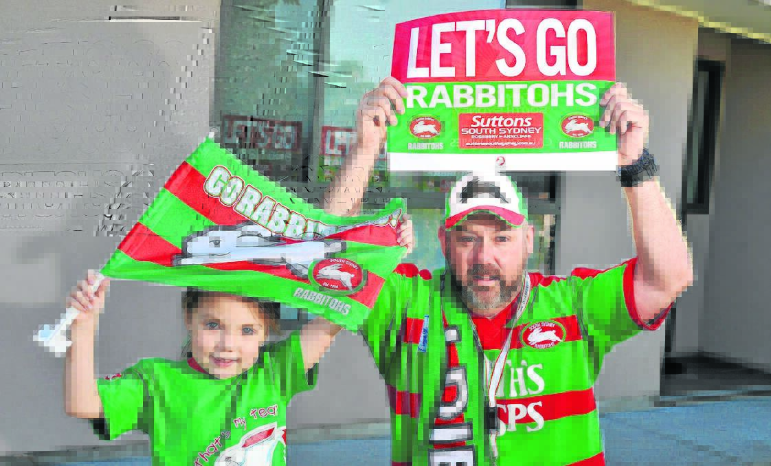 Matt Caple, with his daughter Lara, was born in 1971 the year South Sydney last appeared in a grand final. 