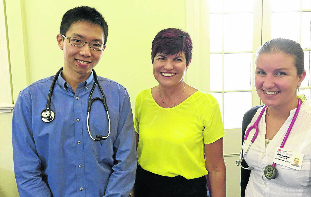 Member for Maitland Robyn Parker with new interns Dr Enoch Foong and Dr Meredith Schulson.
