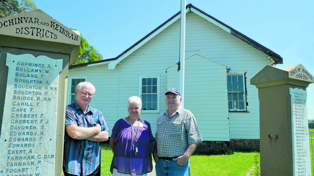 Lochinvar School of Arts committee members Patrick Savage, Barbara Carroll and Tom Irwin are ready to launch into restoration work thanks to a $33,000 government grant.