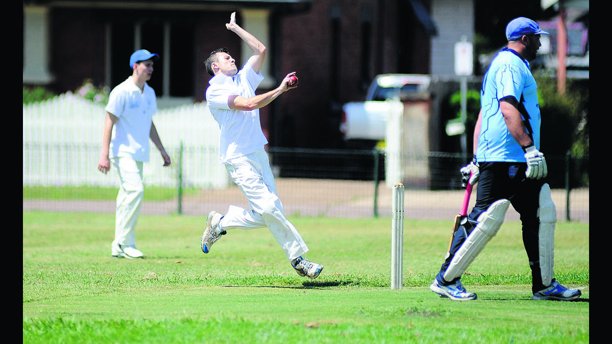 BACK IN RHYTHM:  East Maitland bowler Mitchell Cox prepares to deliver the ball against Thornton Park.	Picture by CATH BOWEN 
