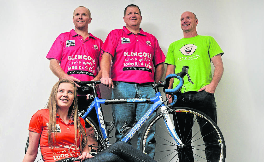 Hunter team members Anthony and Greg Fleming, Mick Lewis and (front) Holly Ekert.